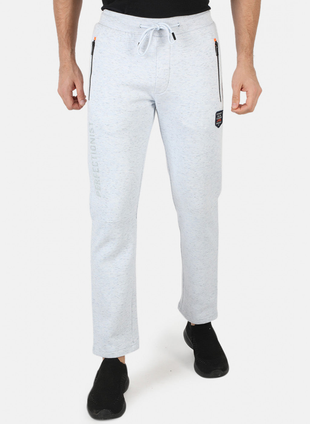 Men White Solid Winter Lower