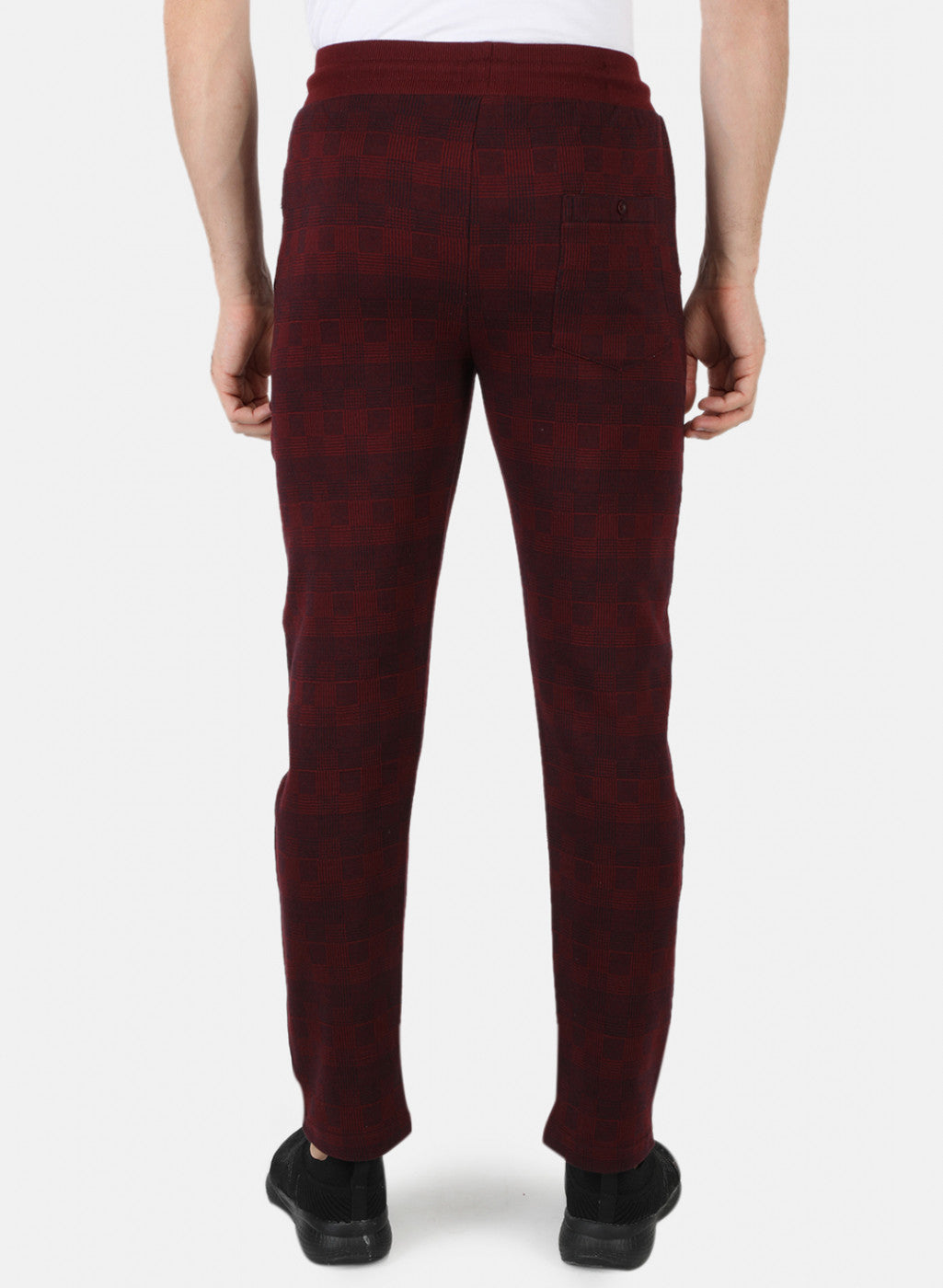 Men Maroon Solid Winter Lower