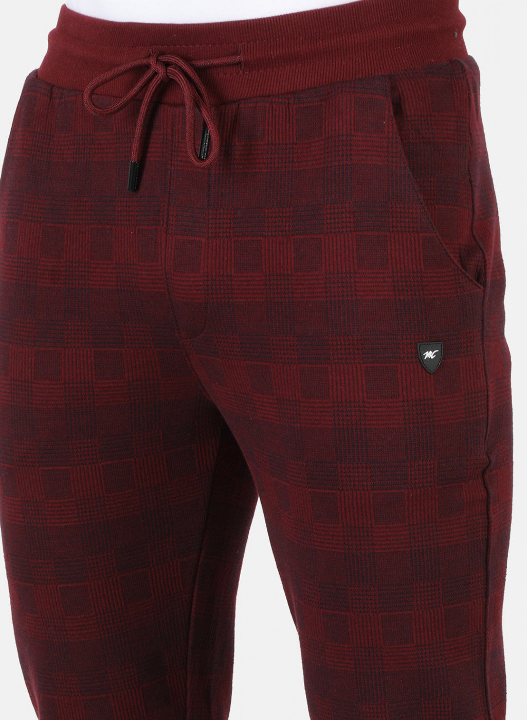 Men Maroon Solid Winter Lower