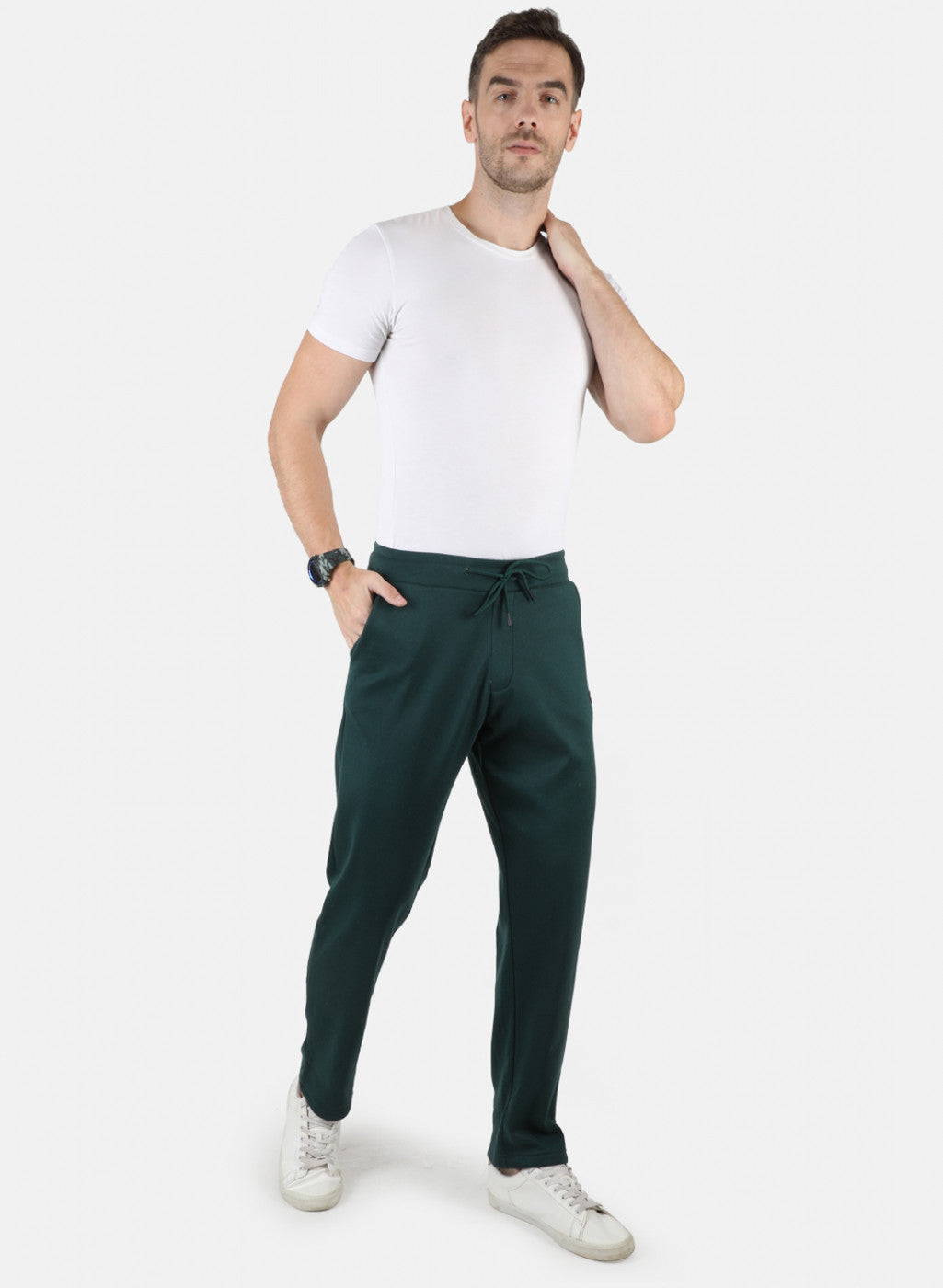 Men Green Solid Winter Lower