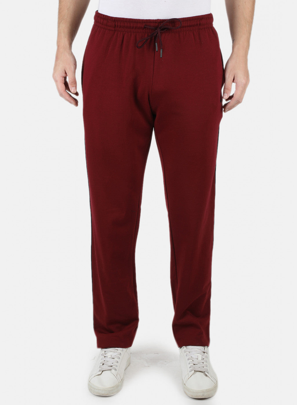 Men Maroon Solid Winter Lower