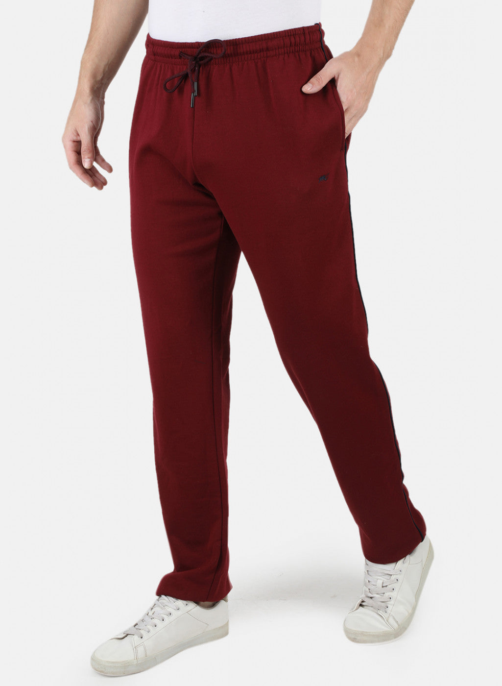 Men Maroon Solid Winter Lower