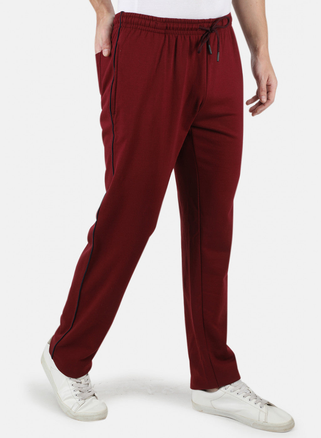 Men Maroon Solid Winter Lower