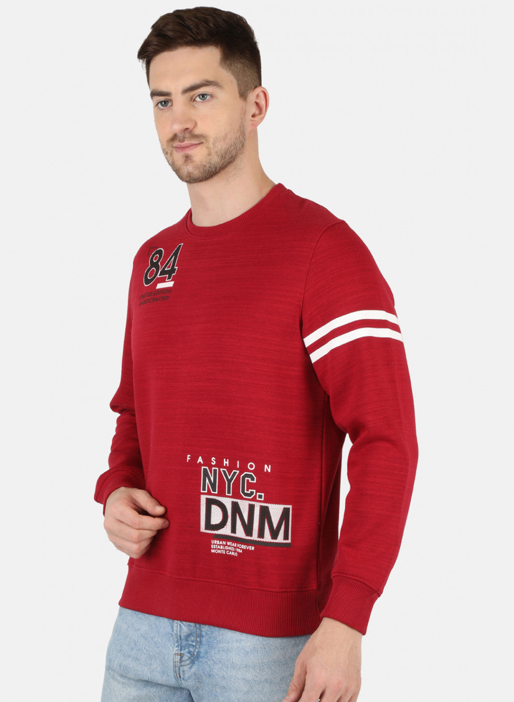 Men Maroon Printed Sweatshirt