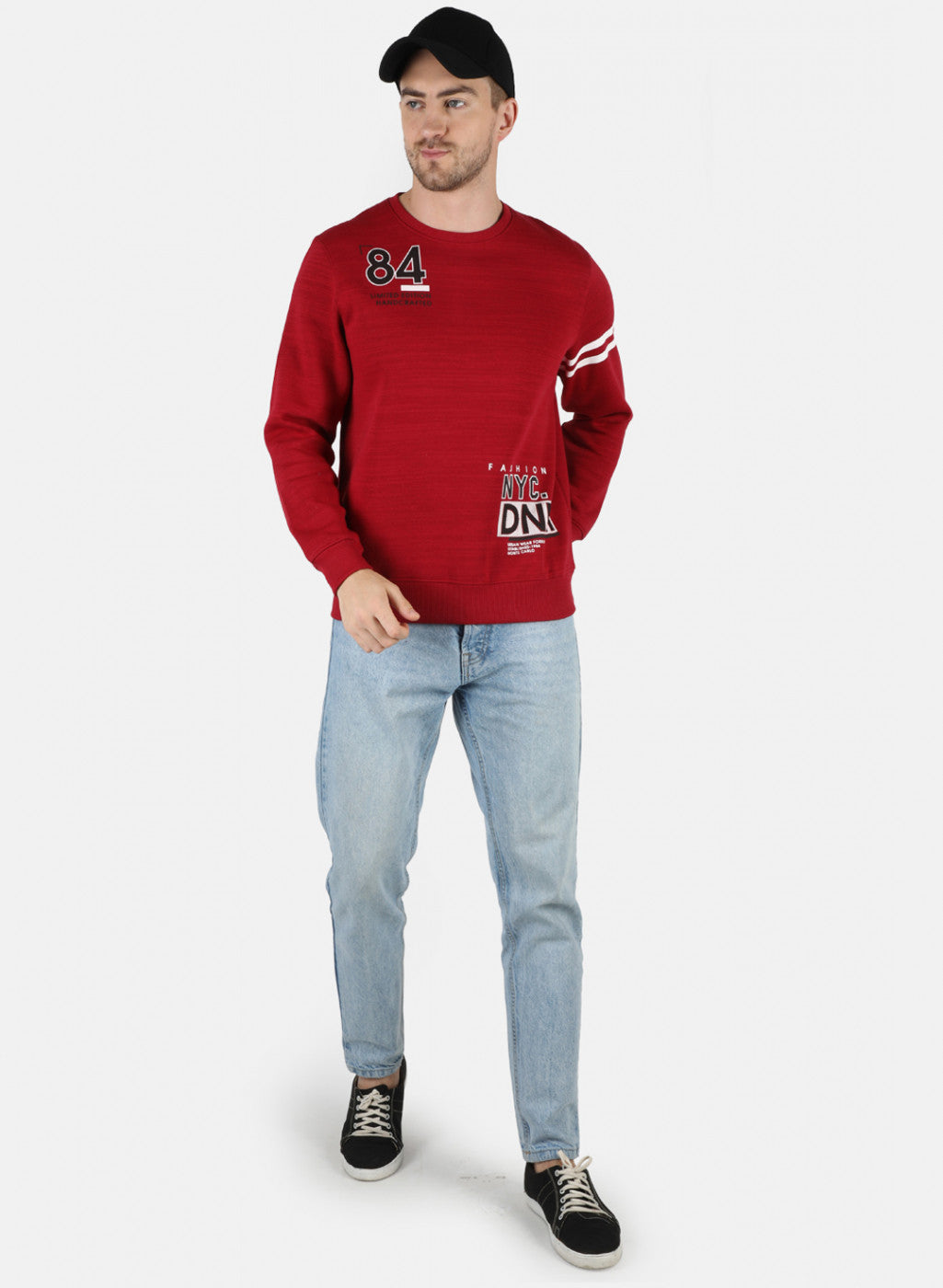 Men Maroon Printed Sweatshirt