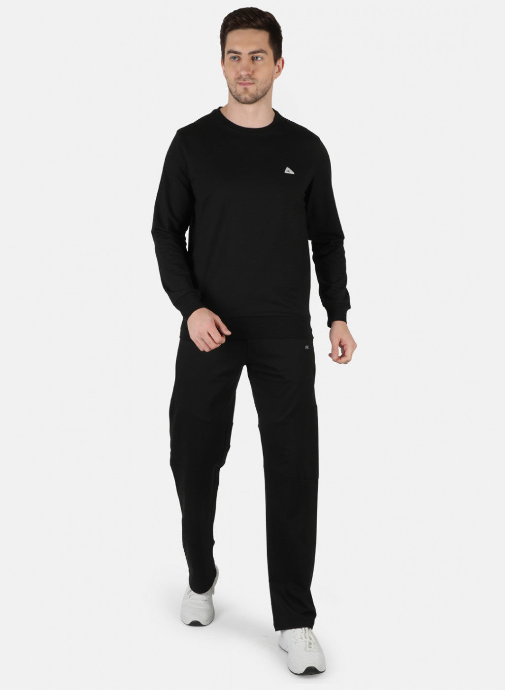 Men Black Solid Tracksuit