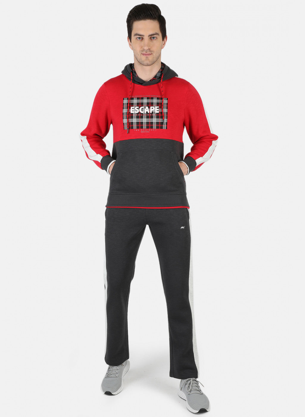 Men Red Printed Tracksuit