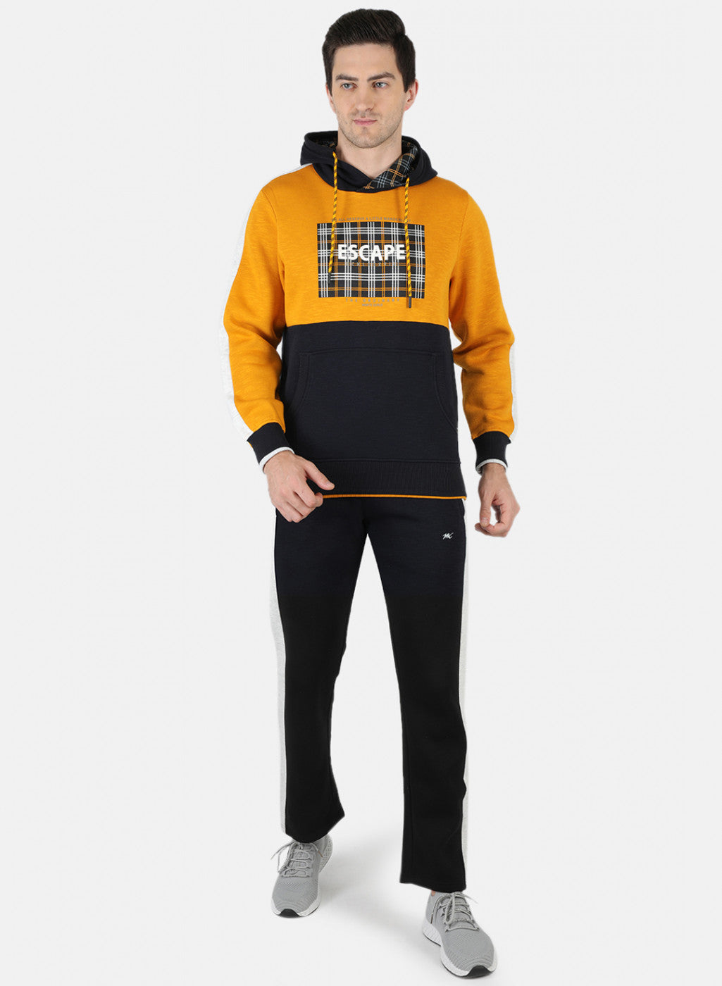 Men Mustard Printed Tracksuit