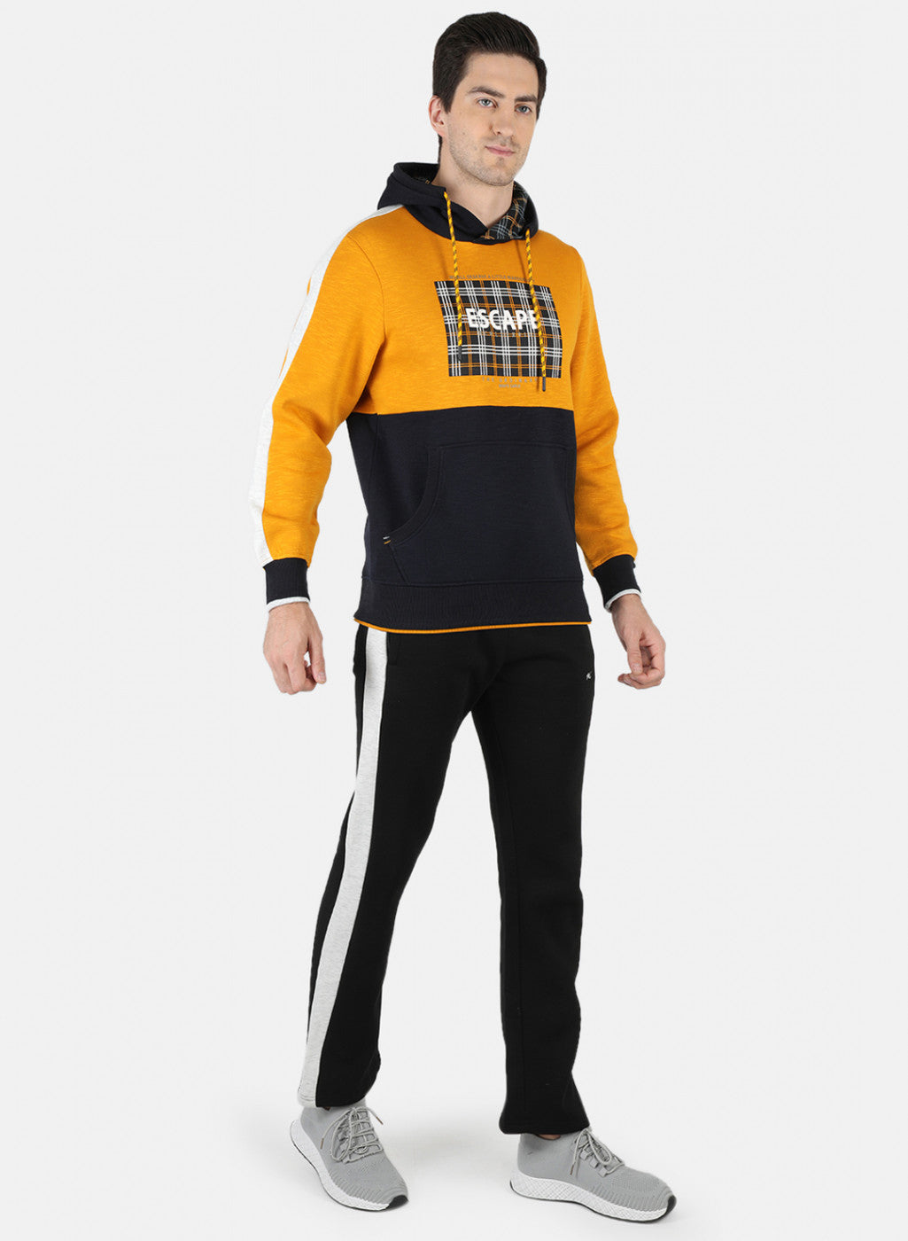 Men Mustard Printed Tracksuit