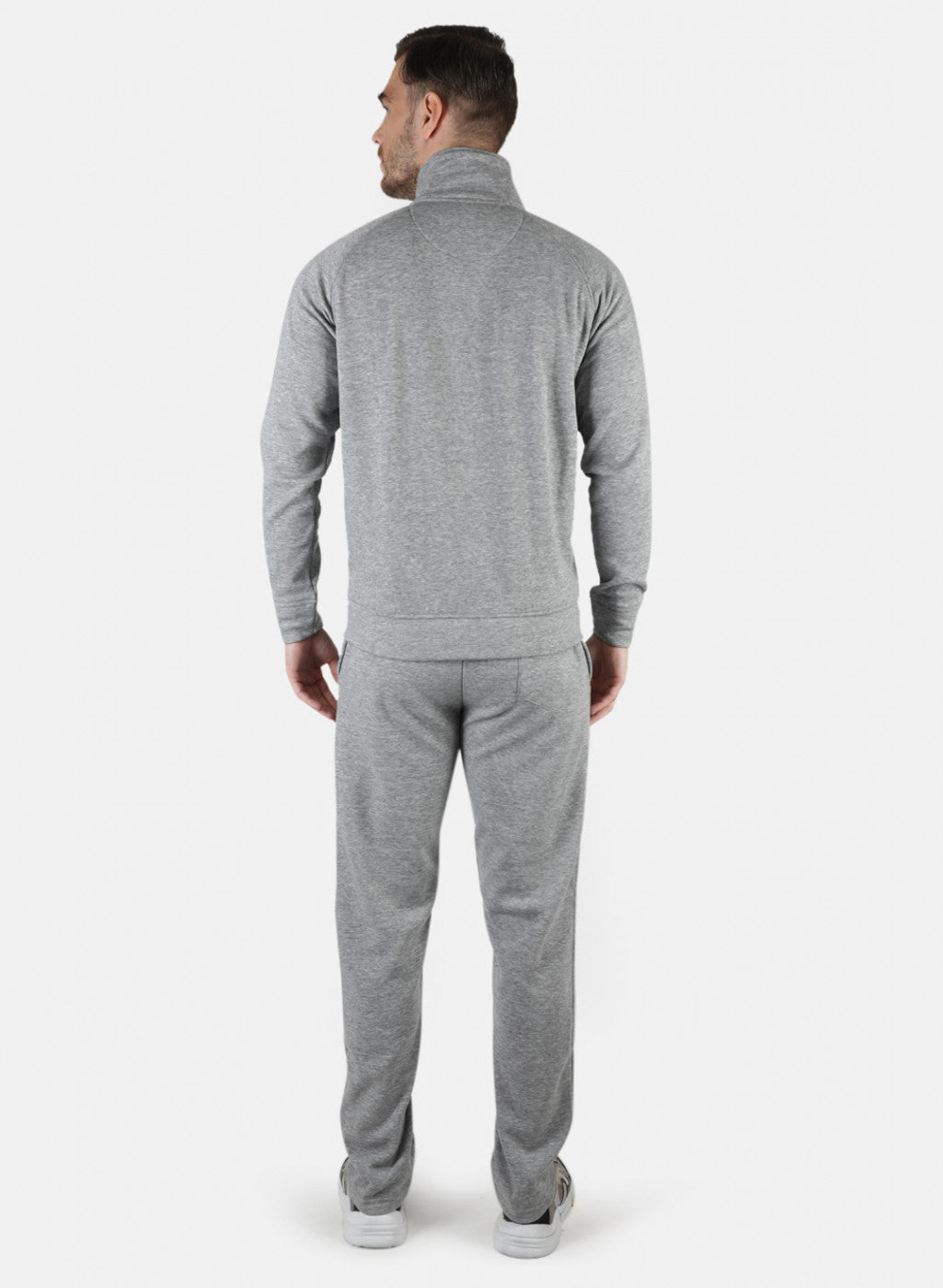 Men Grey Solid Tracksuit