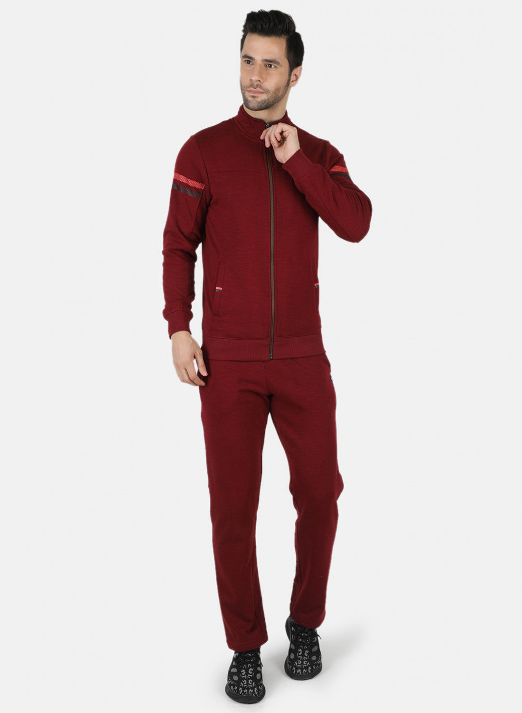 Men Purple Solid Tracksuit