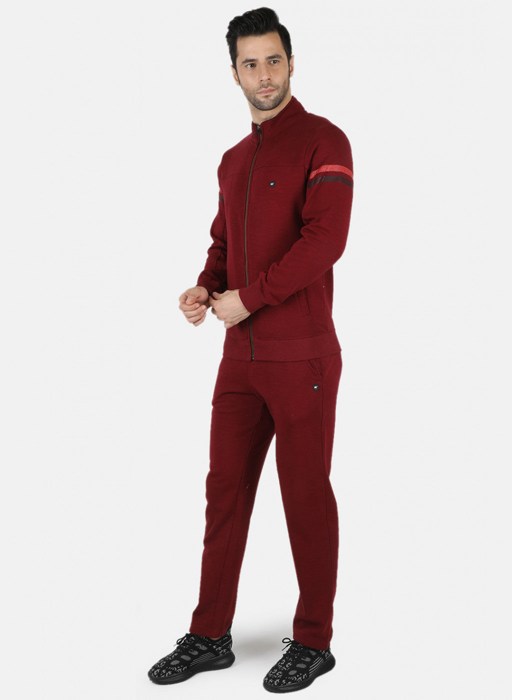 Men Purple Solid Tracksuit