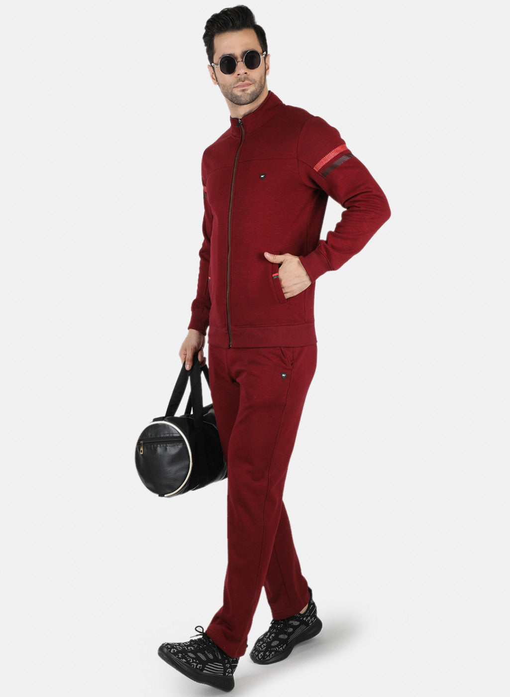 Men Purple Solid Tracksuit