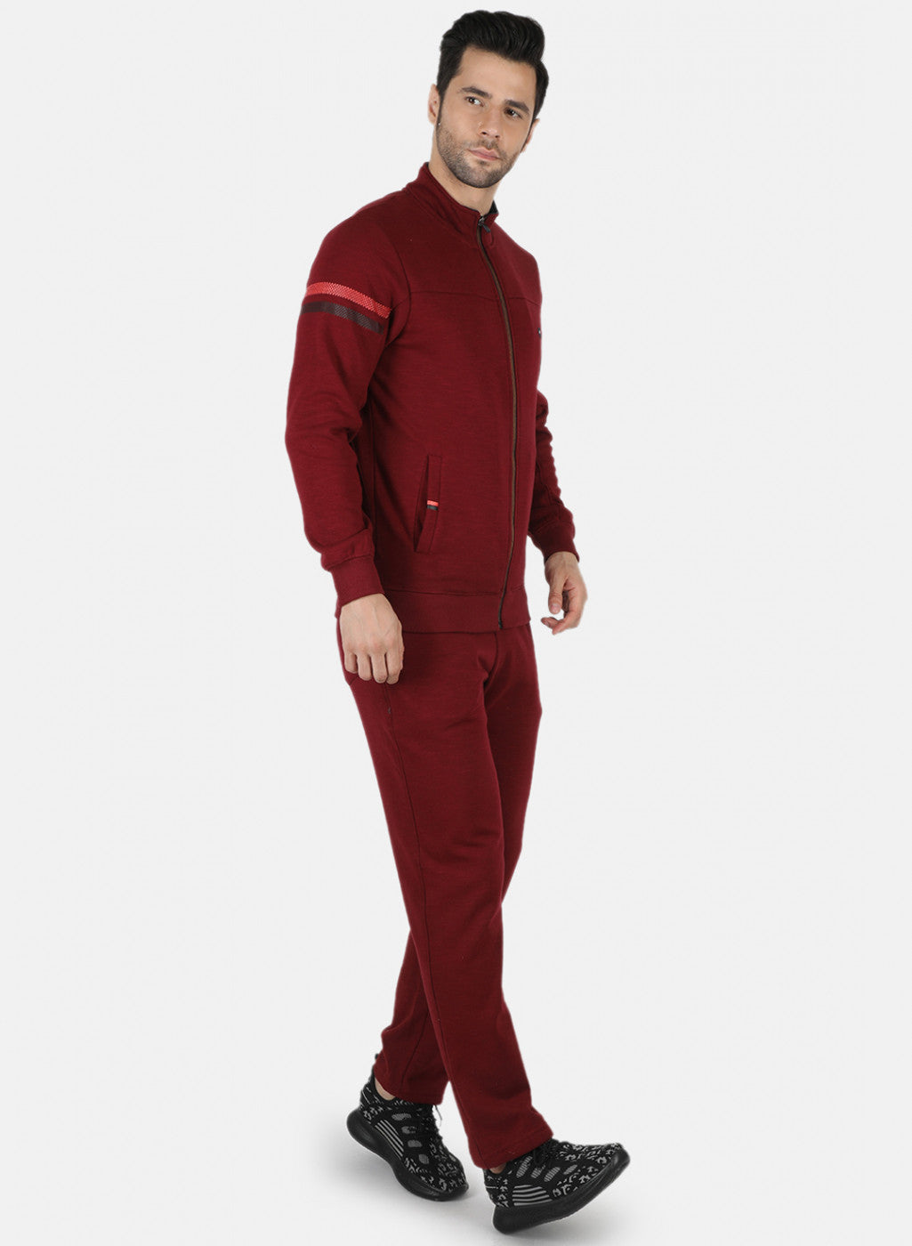 Men Purple Solid Tracksuit