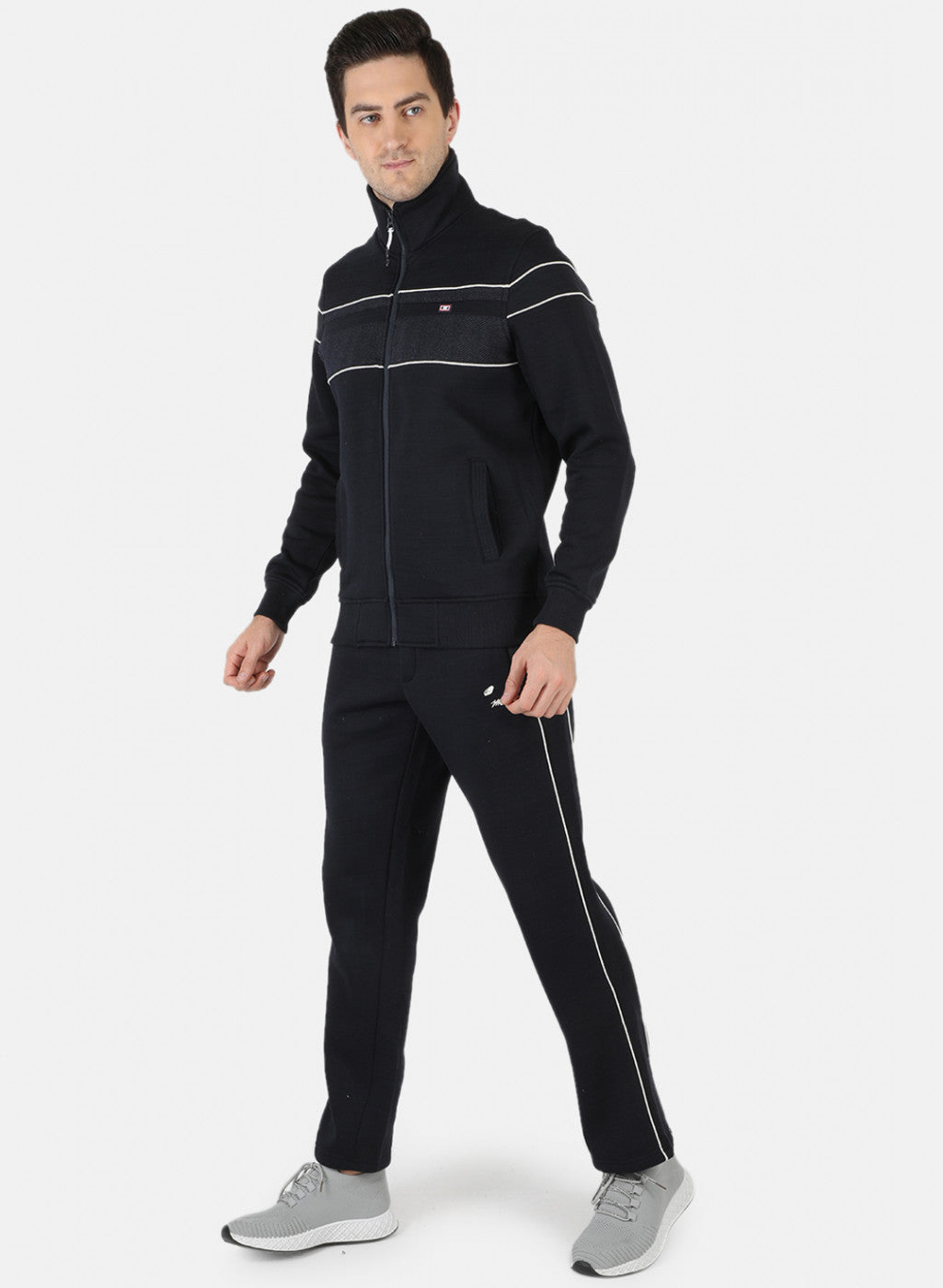 Men NAvy Blue Solid Tracksuit