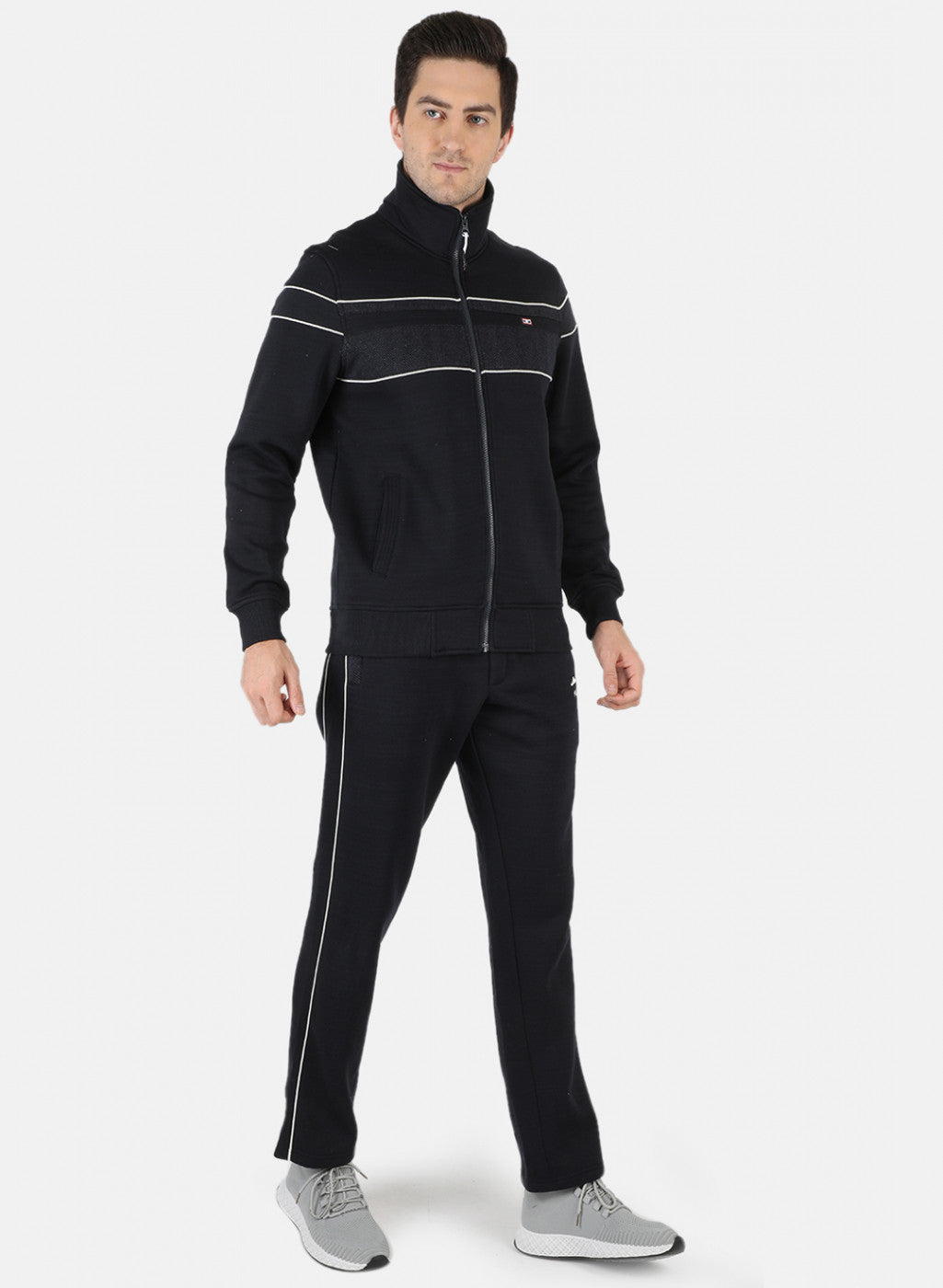 Men NAvy Blue Solid Tracksuit