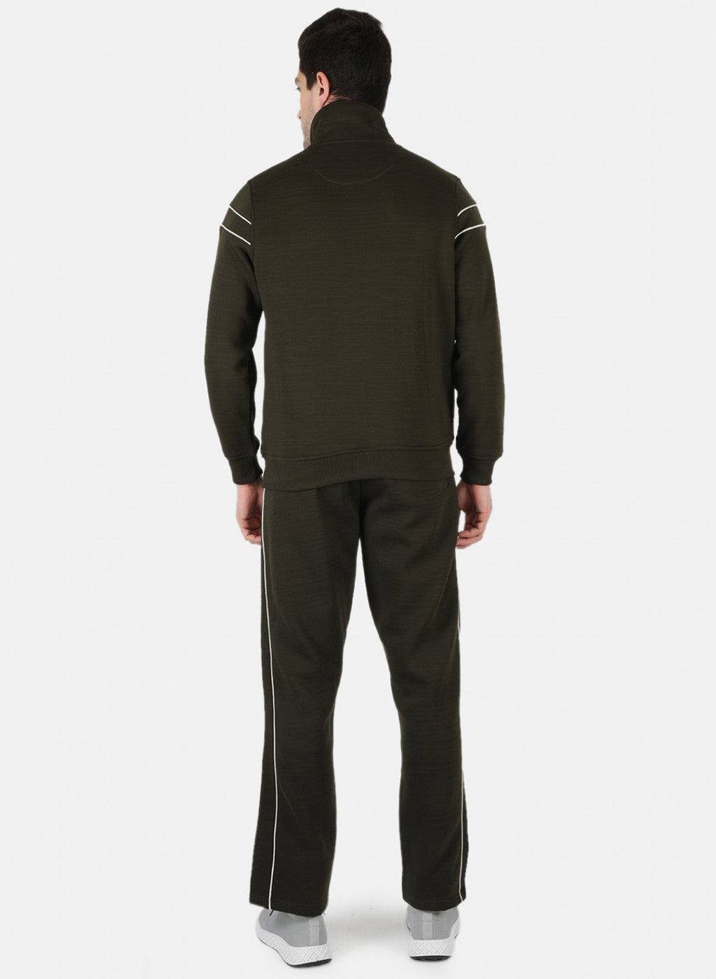 Men Olive Solid Tracksuit