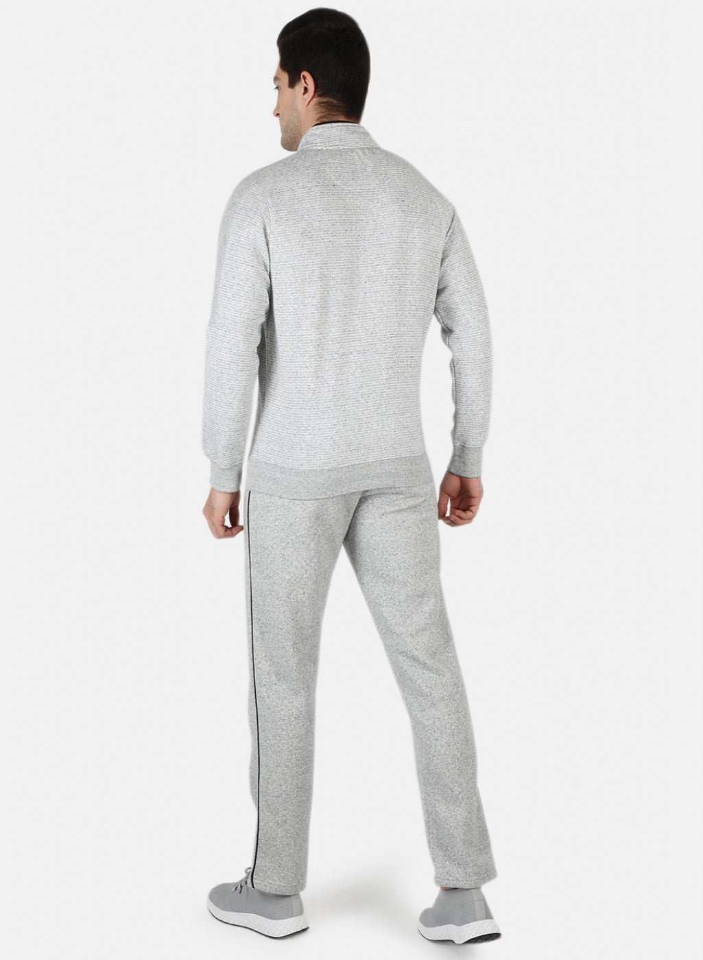 Men Grey Solid Tracksuit