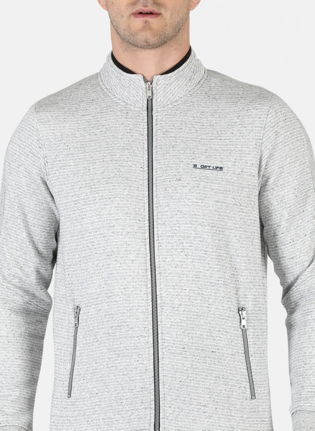 Men Grey Solid Tracksuit