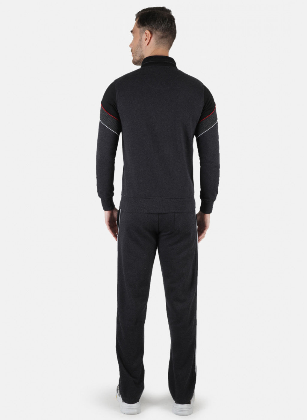 Men Grey Solid Tracksuit