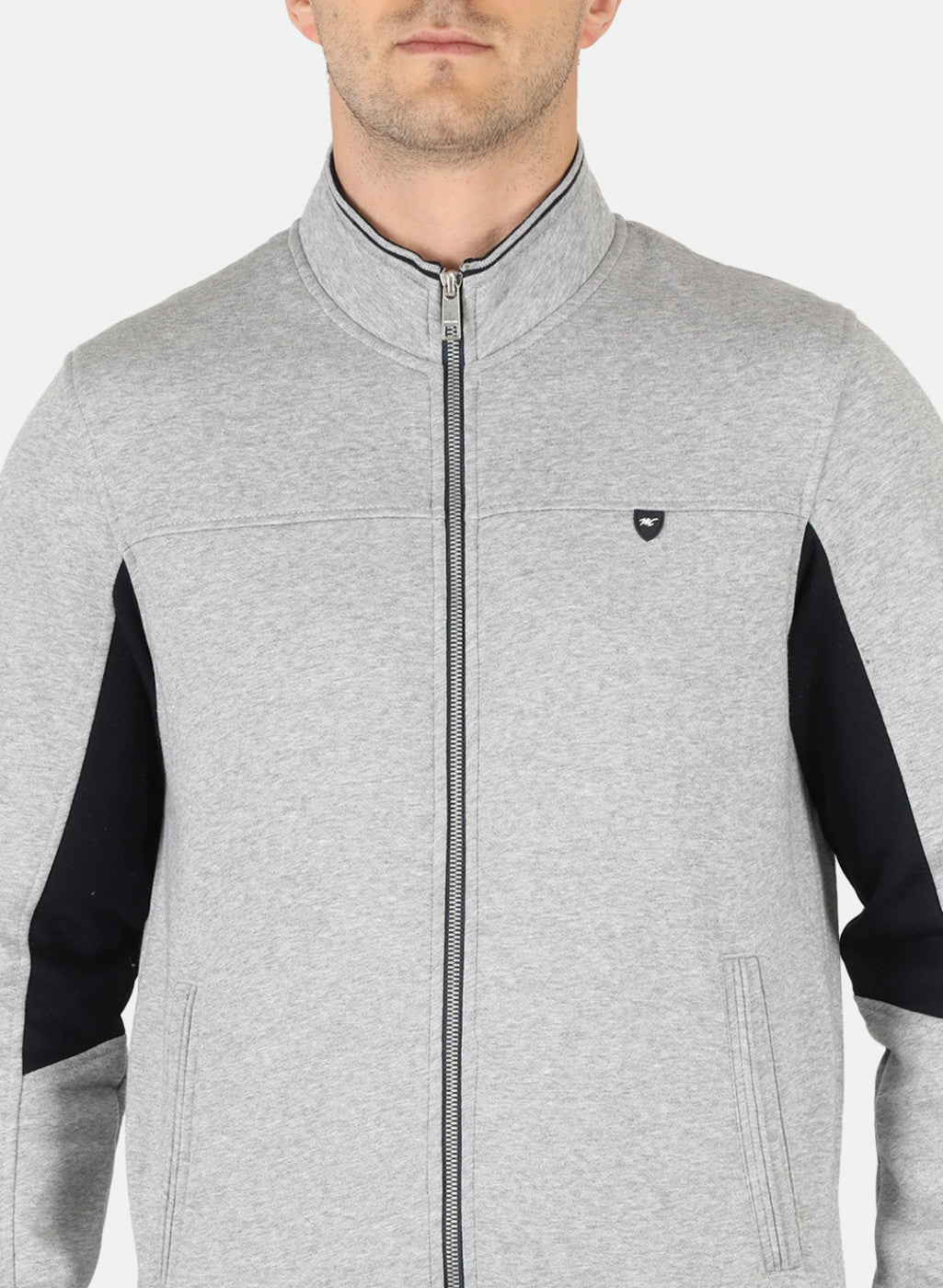 Men Grey Solid Tracksuit