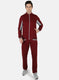 Men Maroon Solid Tracksuit