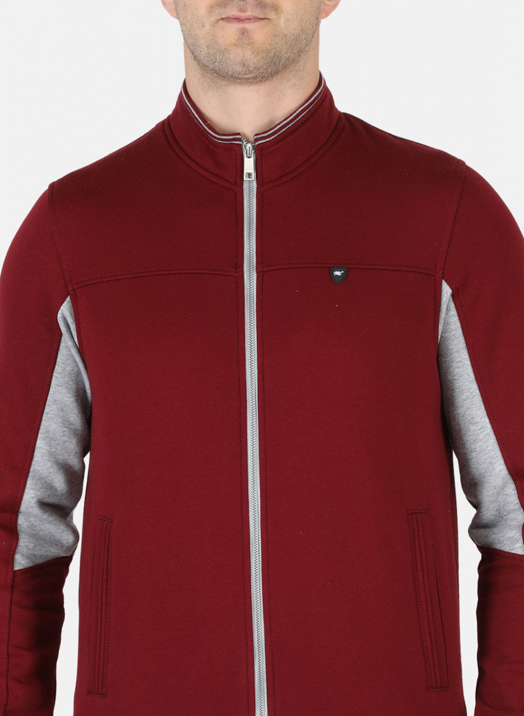 Men Maroon Solid Tracksuit