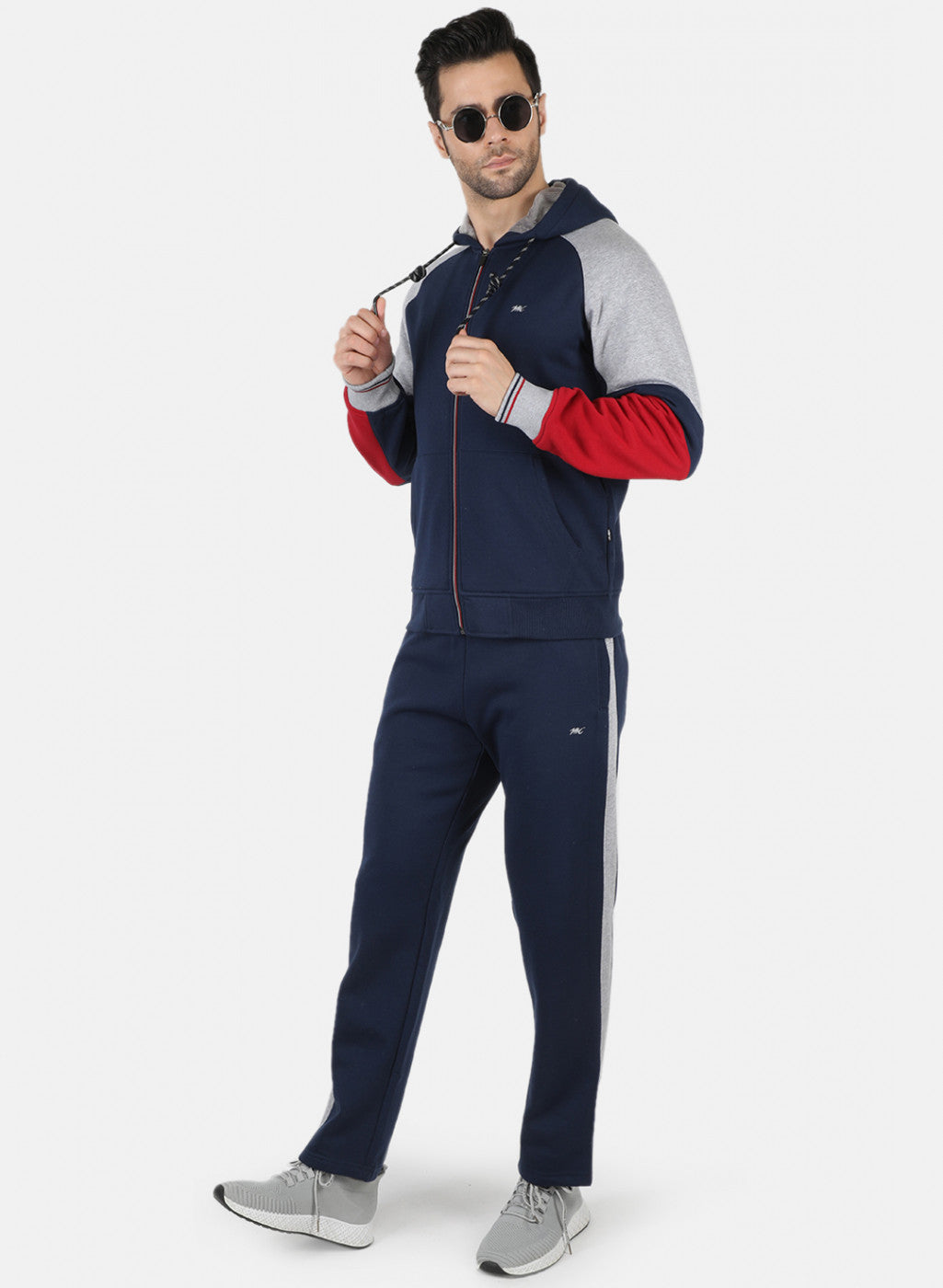 Men NAvy Blue Solid Tracksuit