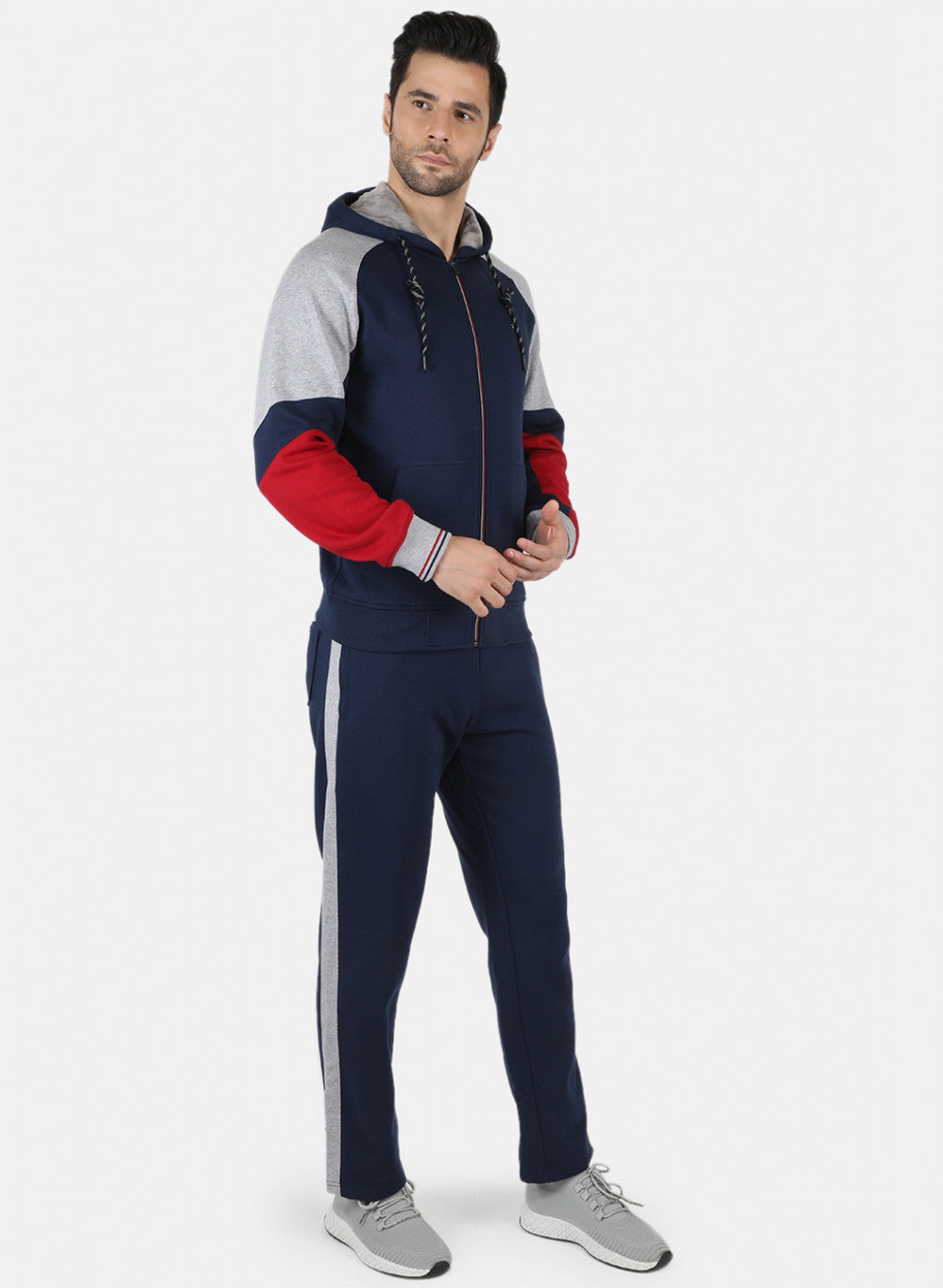 Men NAvy Blue Solid Tracksuit