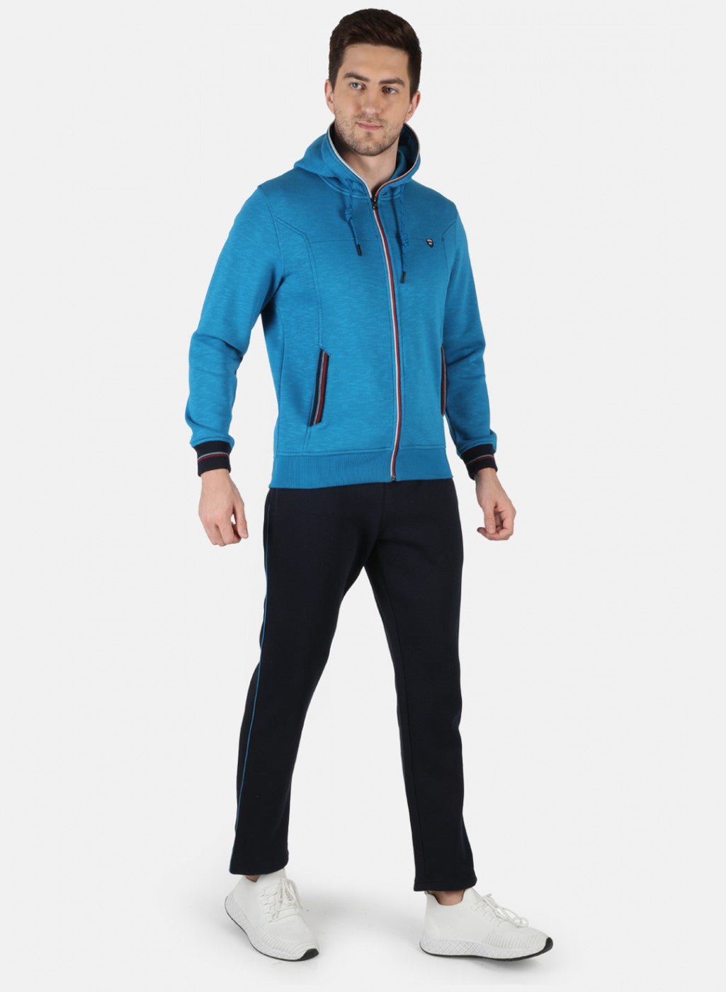 Men Blue Solid Tracksuit