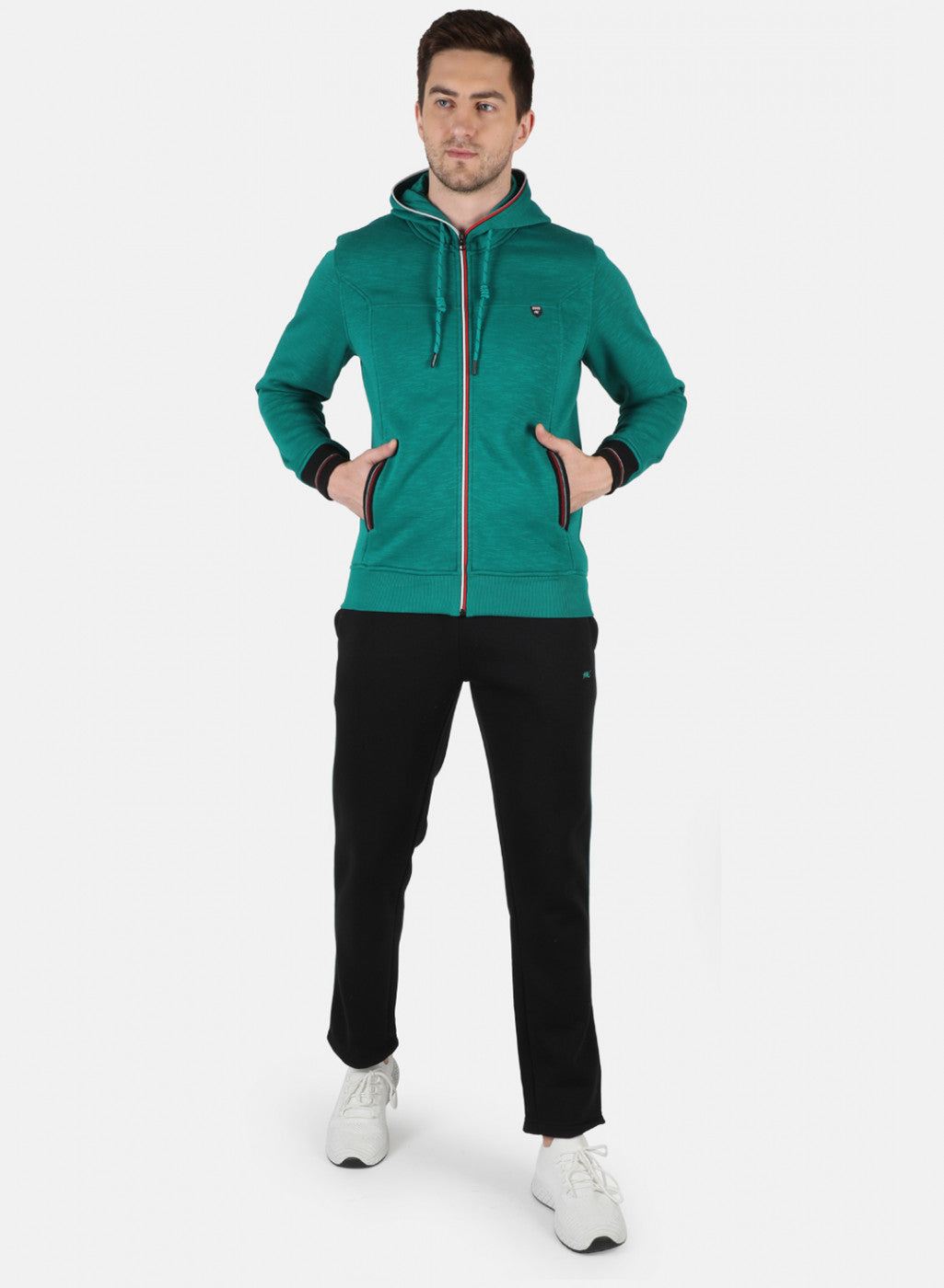 Men Green Solid Tracksuit