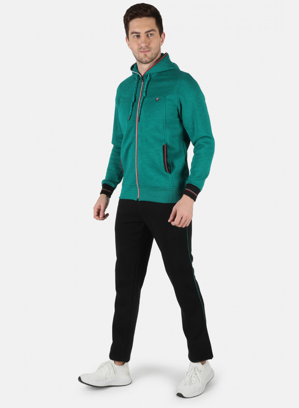 Men Green Solid Tracksuit