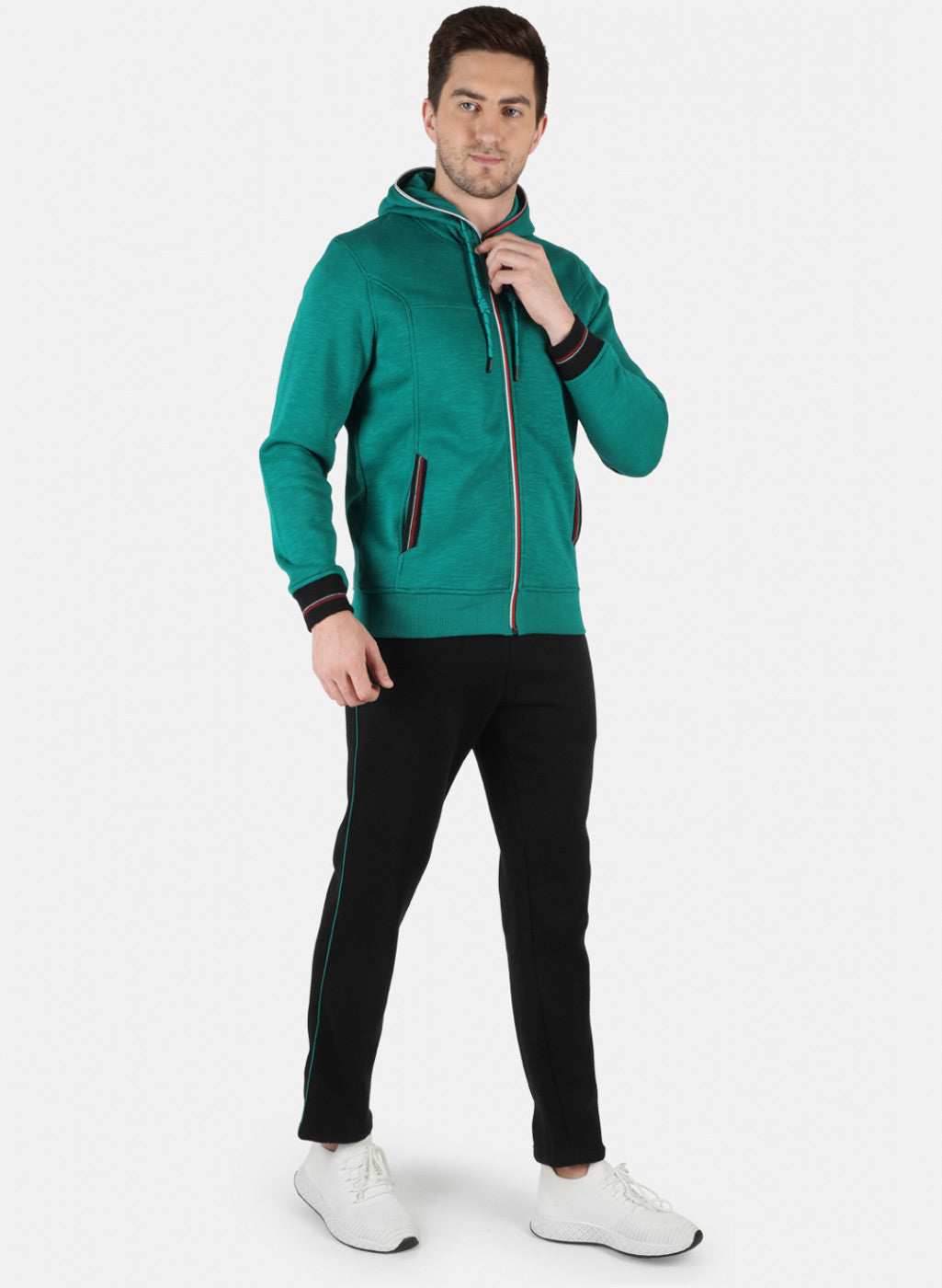 Men Green Solid Tracksuit