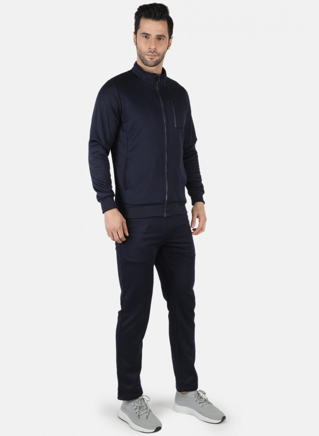 Men NAvy Blue Solid Tracksuit