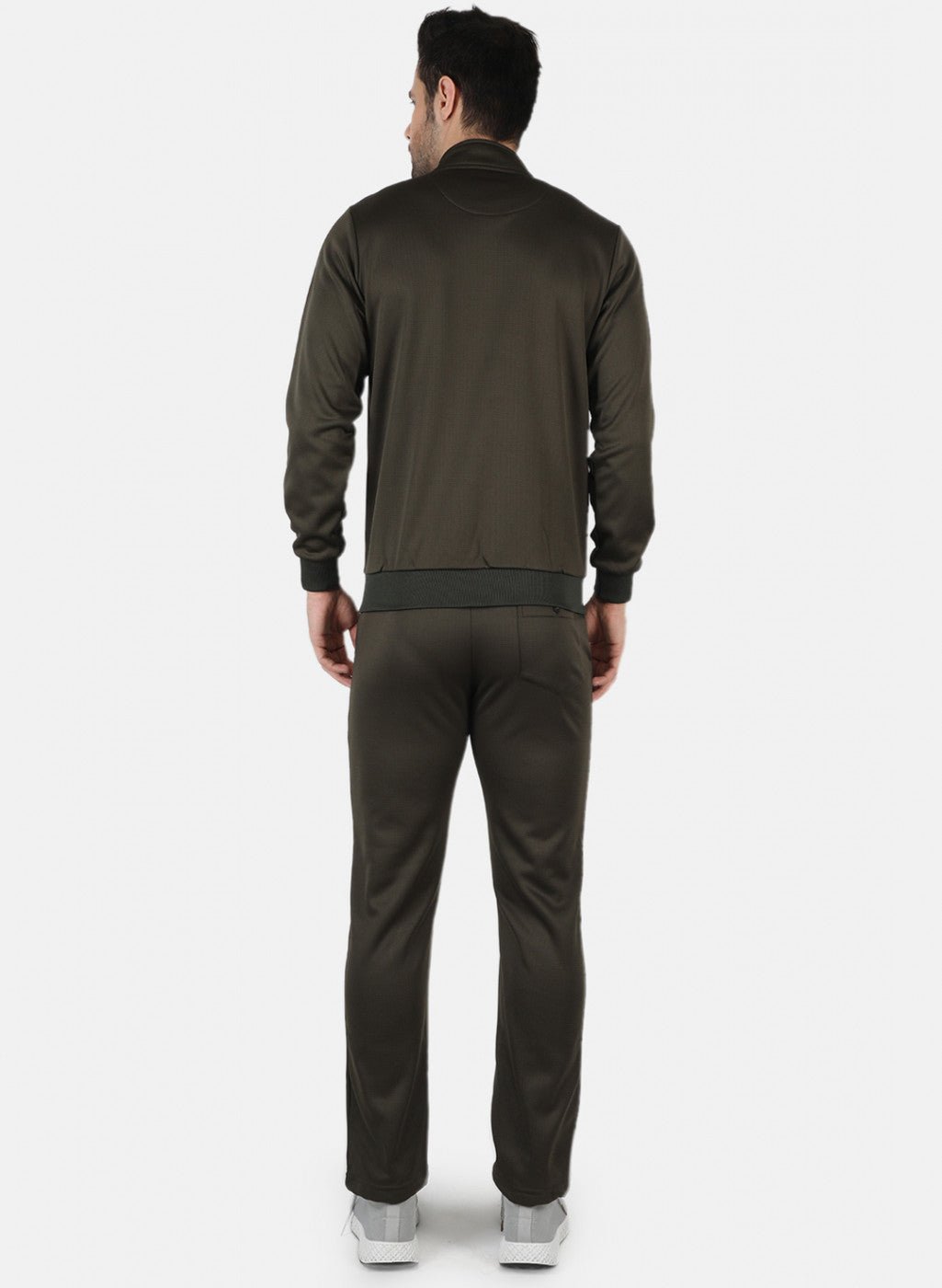 Men Olive Solid Tracksuit