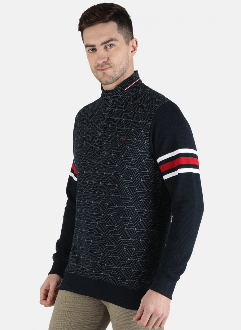 Men Blue Printed Sweatshirt