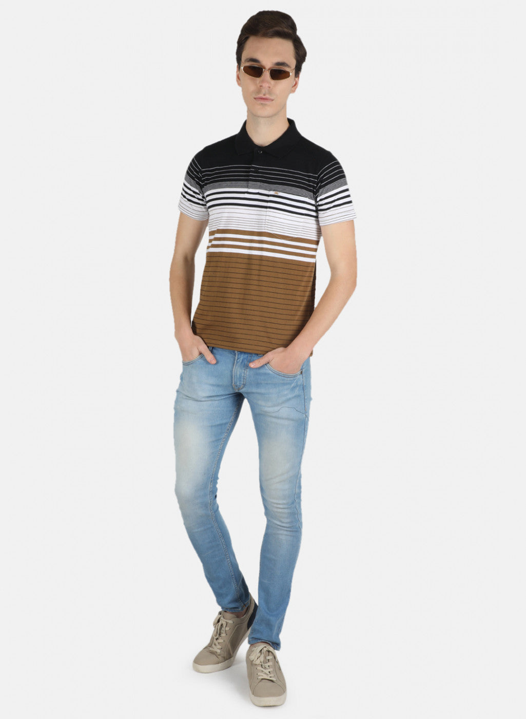 Men Multicolor Stripe T-Shirt