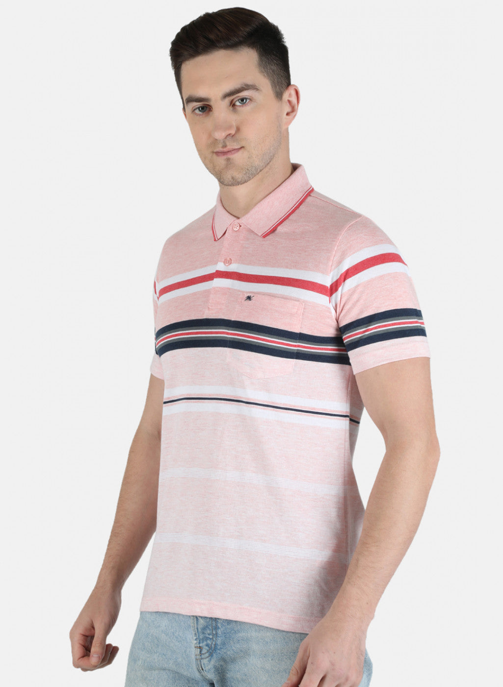 Men Pink Stripe T-Shirt