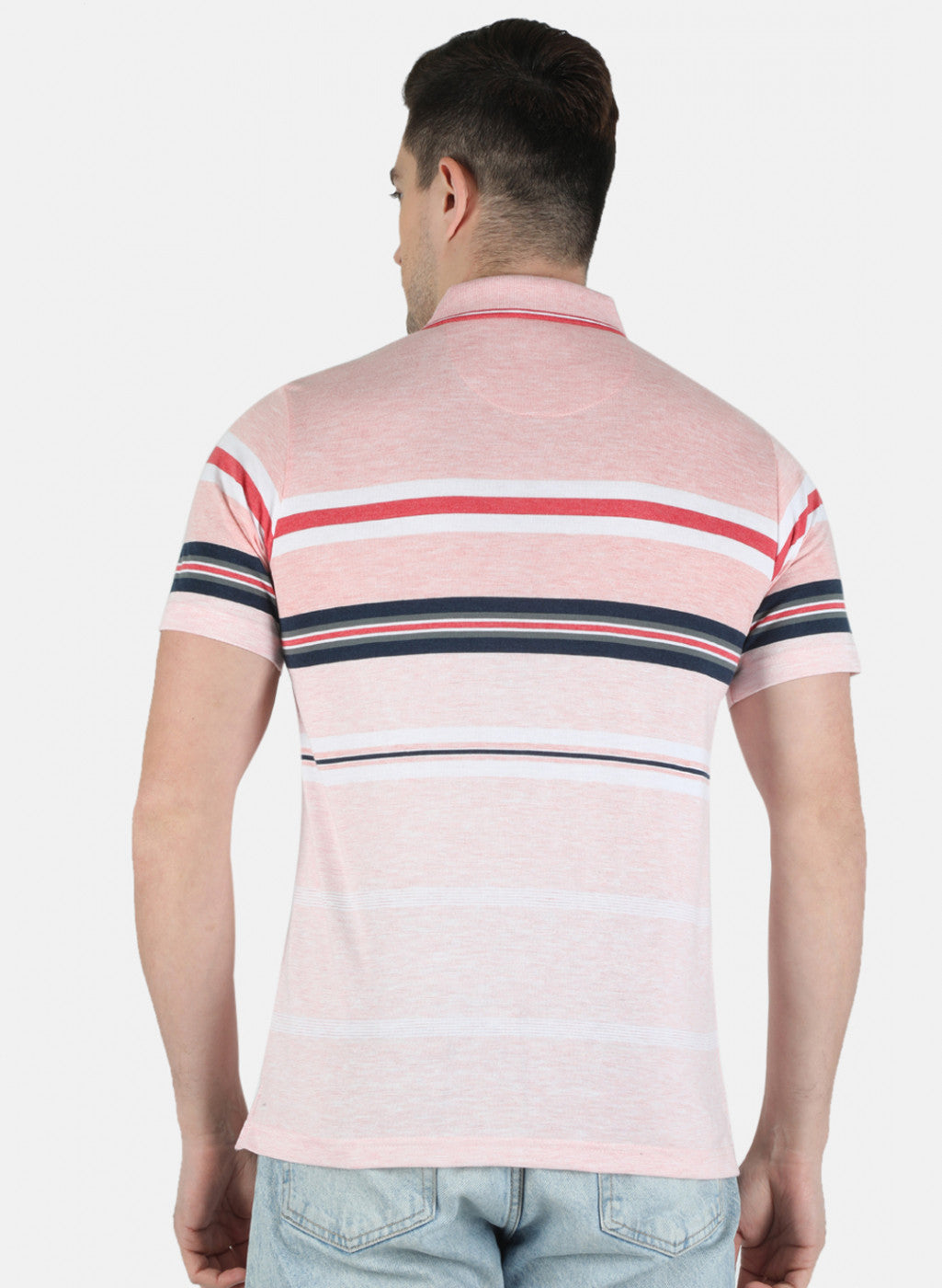 Men Pink Stripe T-Shirt