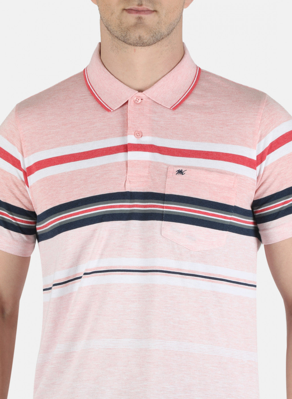 Men Pink Stripe T-Shirt