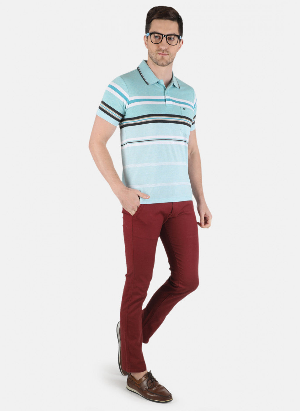 Men Blue Stripe T-Shirt