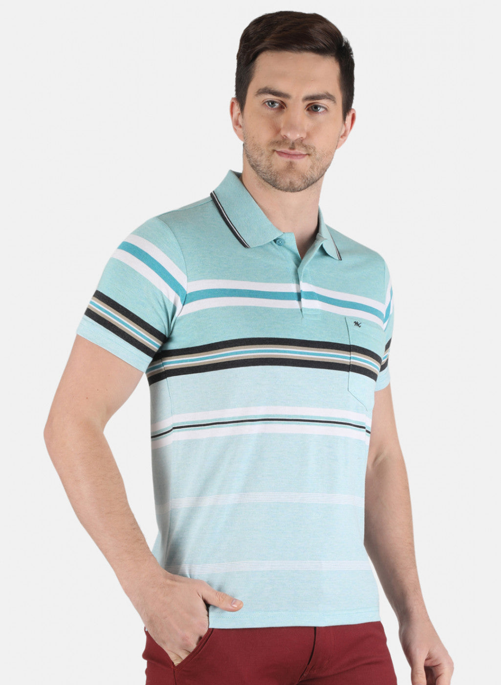 Men Blue Stripe T-Shirt