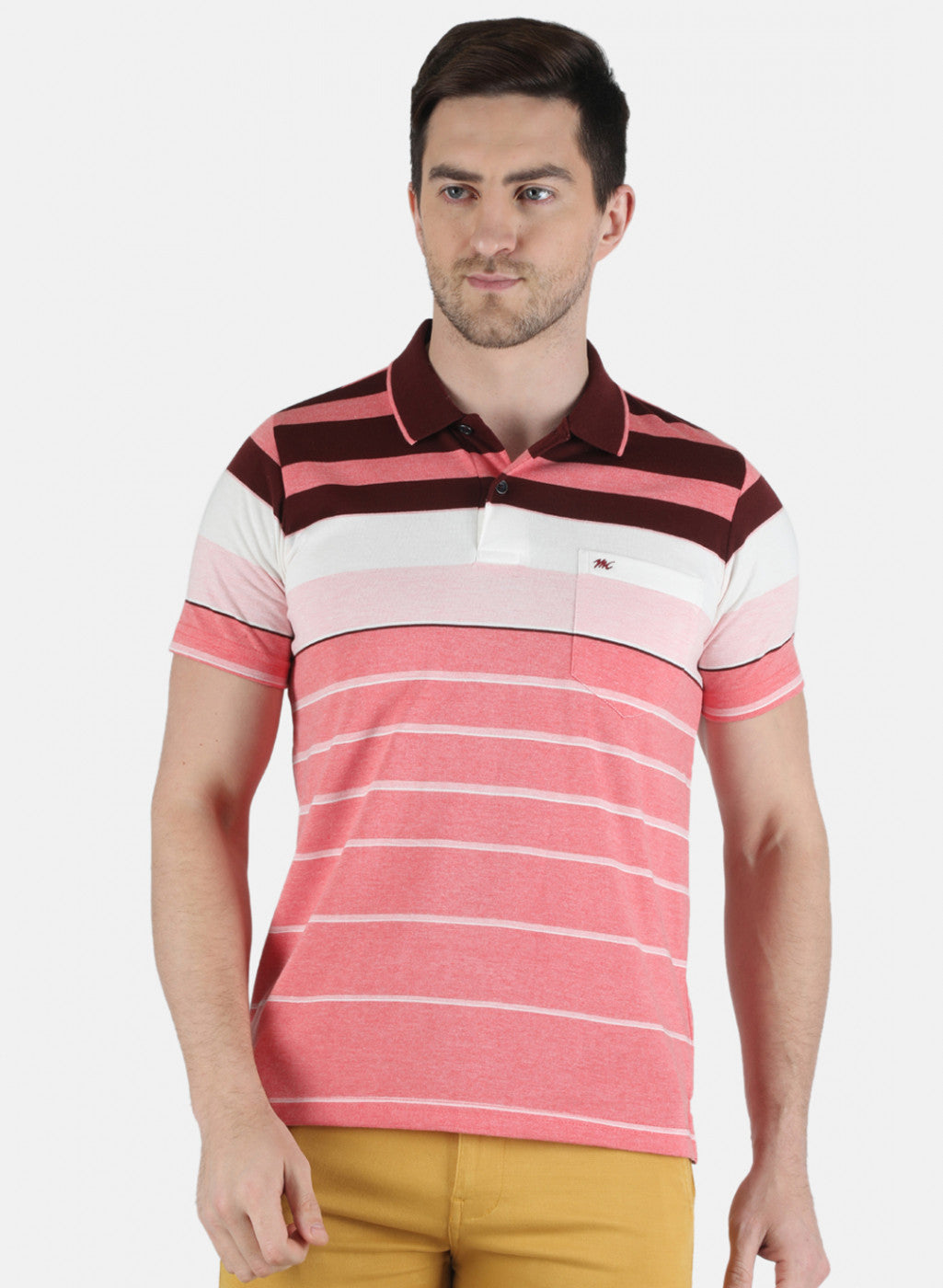 Men Maroon Stripe T-Shirt