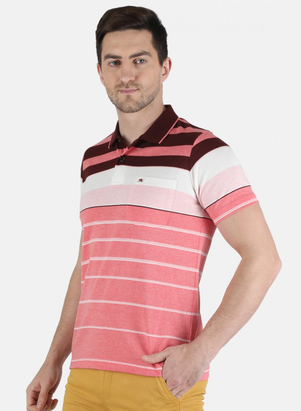 Men Maroon Stripe T-Shirt