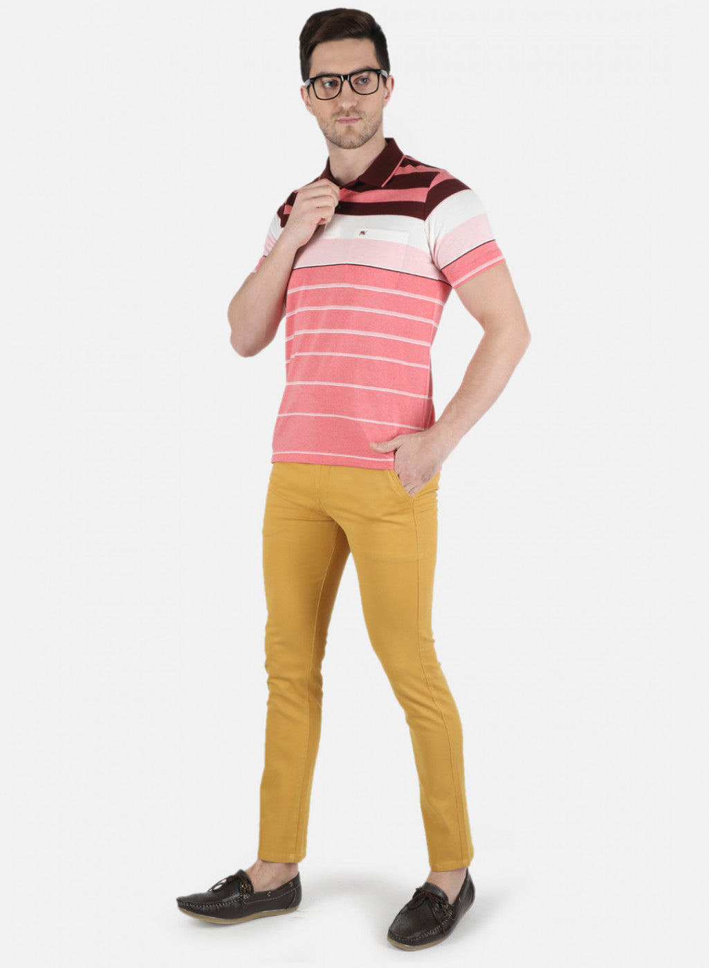 Men Maroon Stripe T-Shirt