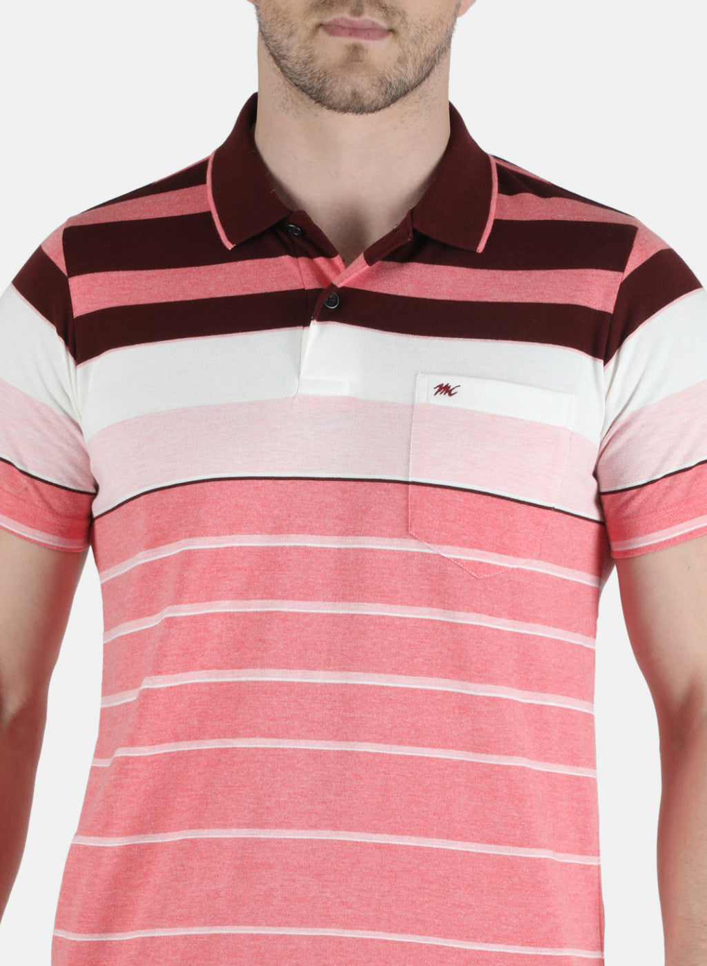 Men Maroon Stripe T-Shirt