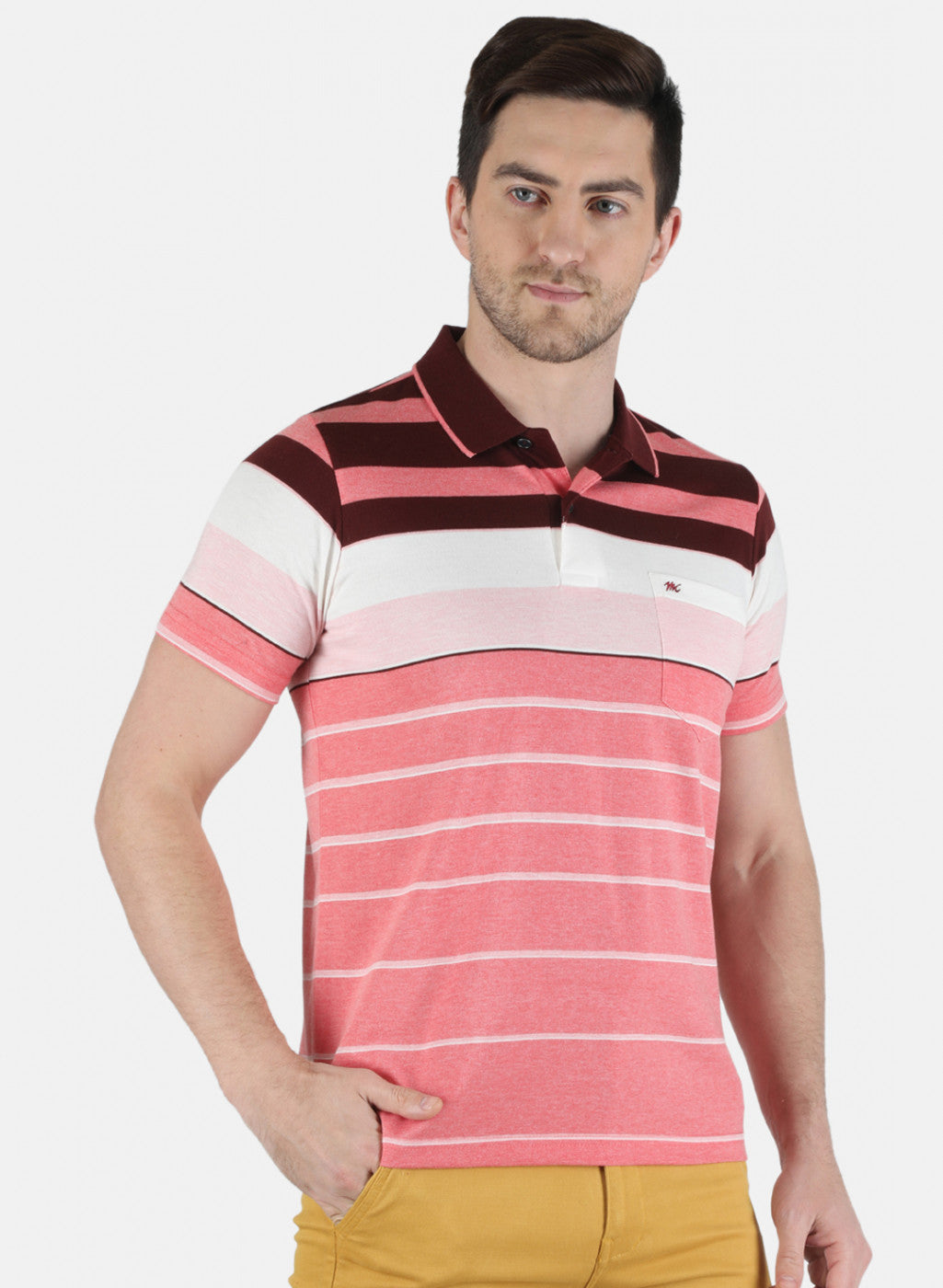 Men Maroon Stripe T-Shirt