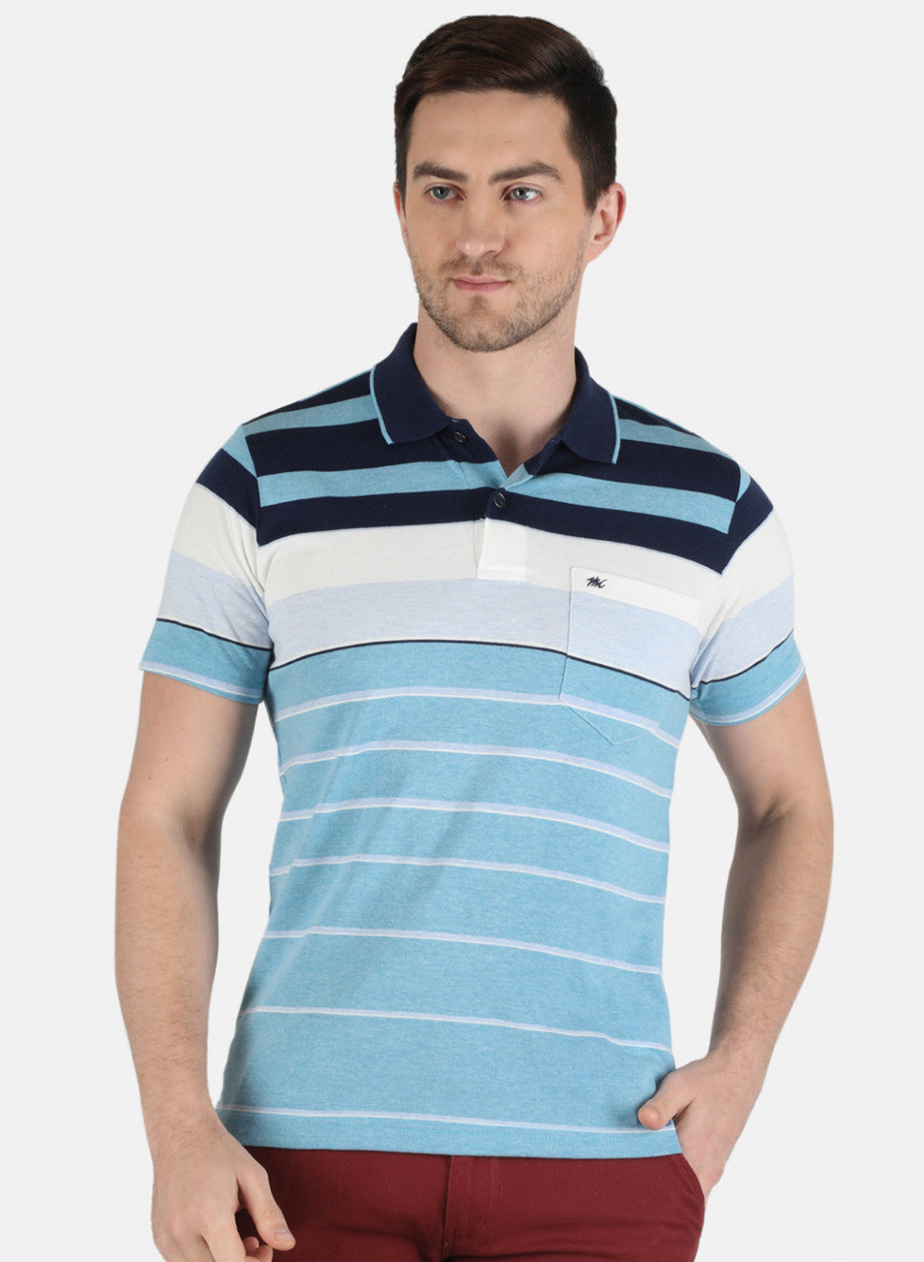 Men Blue Stripe T-Shirt