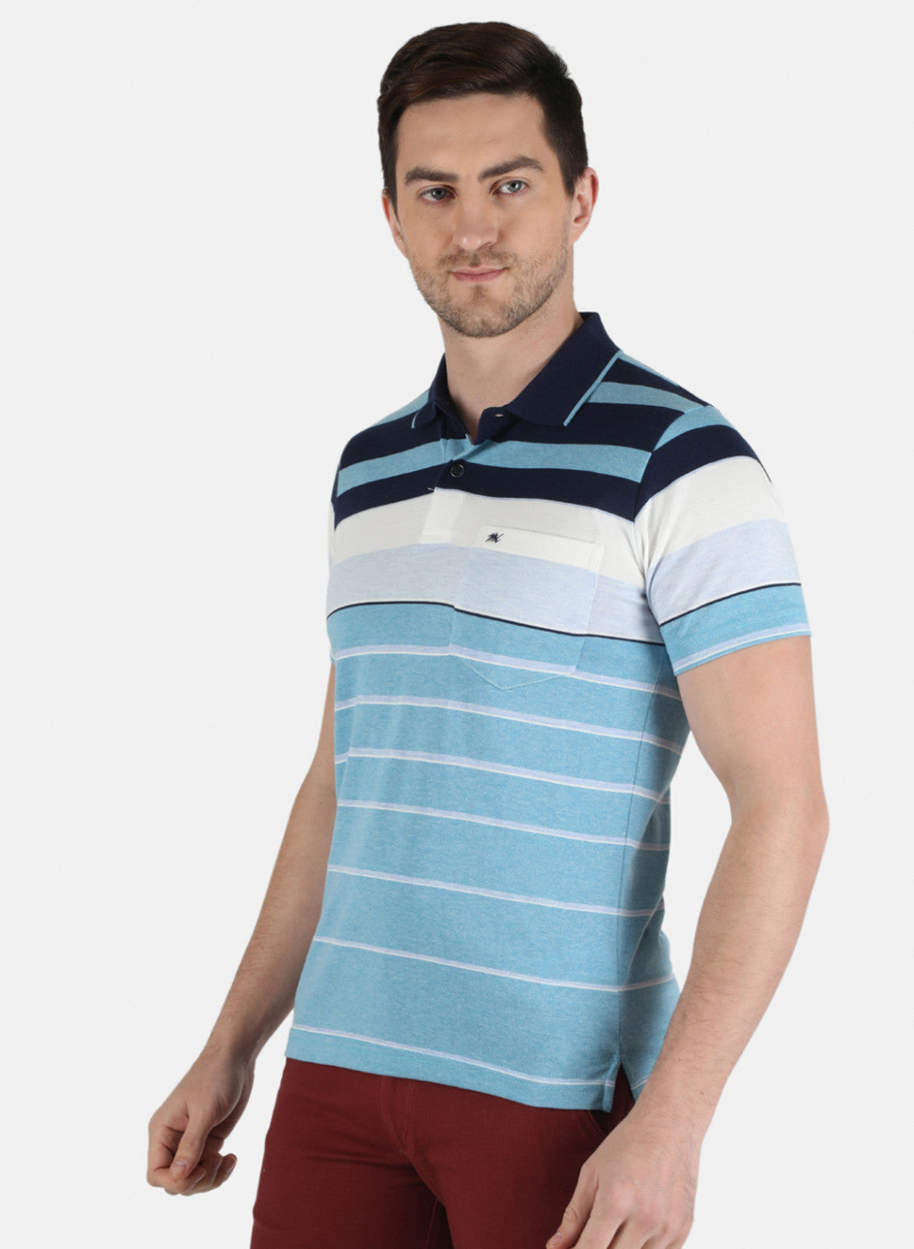 Men Blue Stripe T-Shirt