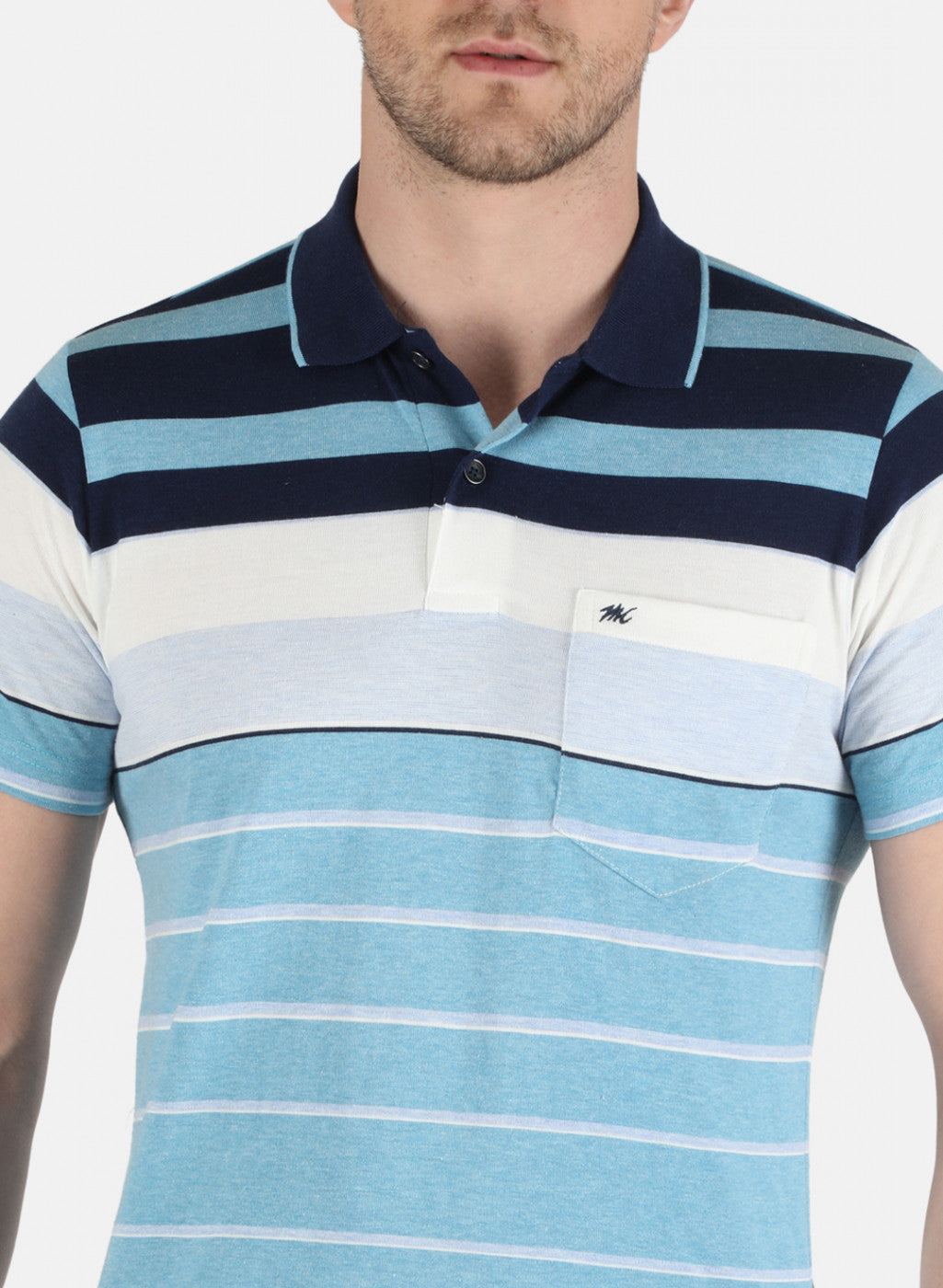 Men Blue Stripe T-Shirt